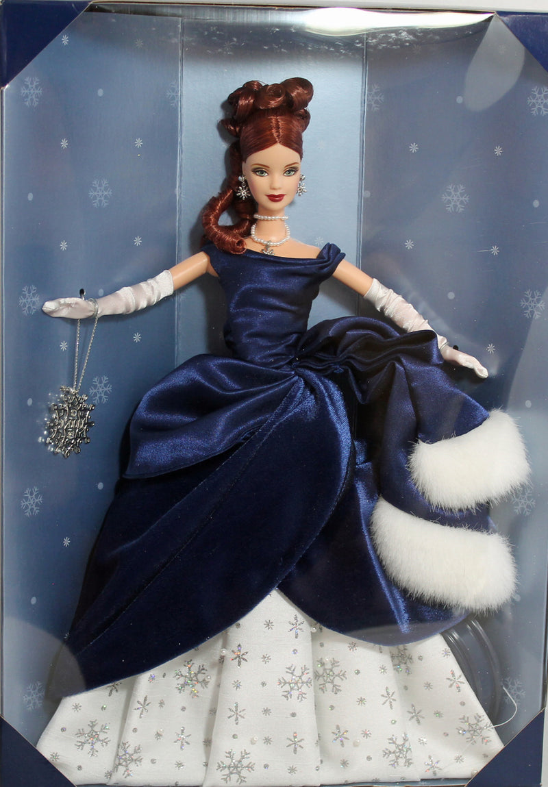 2001 Holiday Treasures Barbie (52682) - Blue Dress