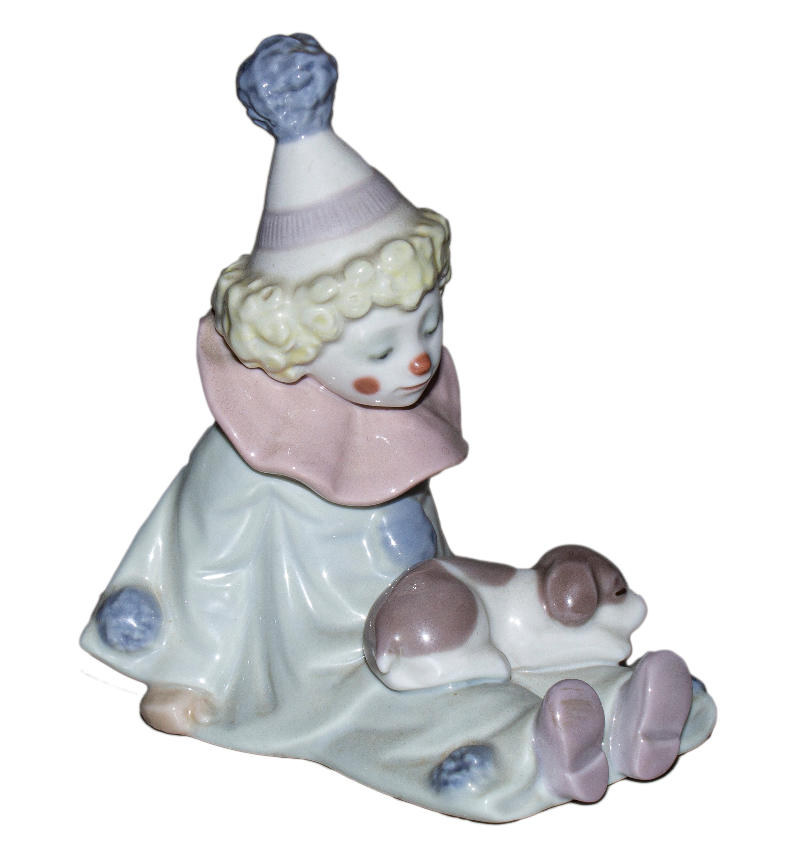 Lladró Figurine: 5277 Pierrot With Puppy