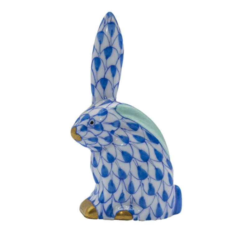 Herend Figurine: 5338 Miniature Rabbit - Blue