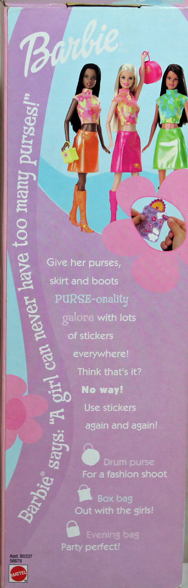 Barbie Teresa – Purse Galore – 2002 – Mattel 56679 – Poupée Brune NEUVE, Boîte Abîmée