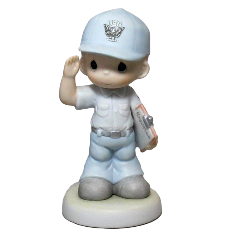 Precious Moments Figurine: 588121 I'm Proud to Be an American | Navy