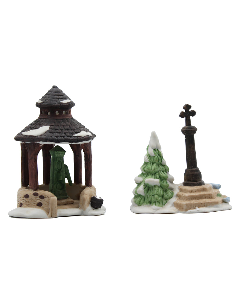 Department 56: 65471 Village Well & Holy Cross - Set of 2
