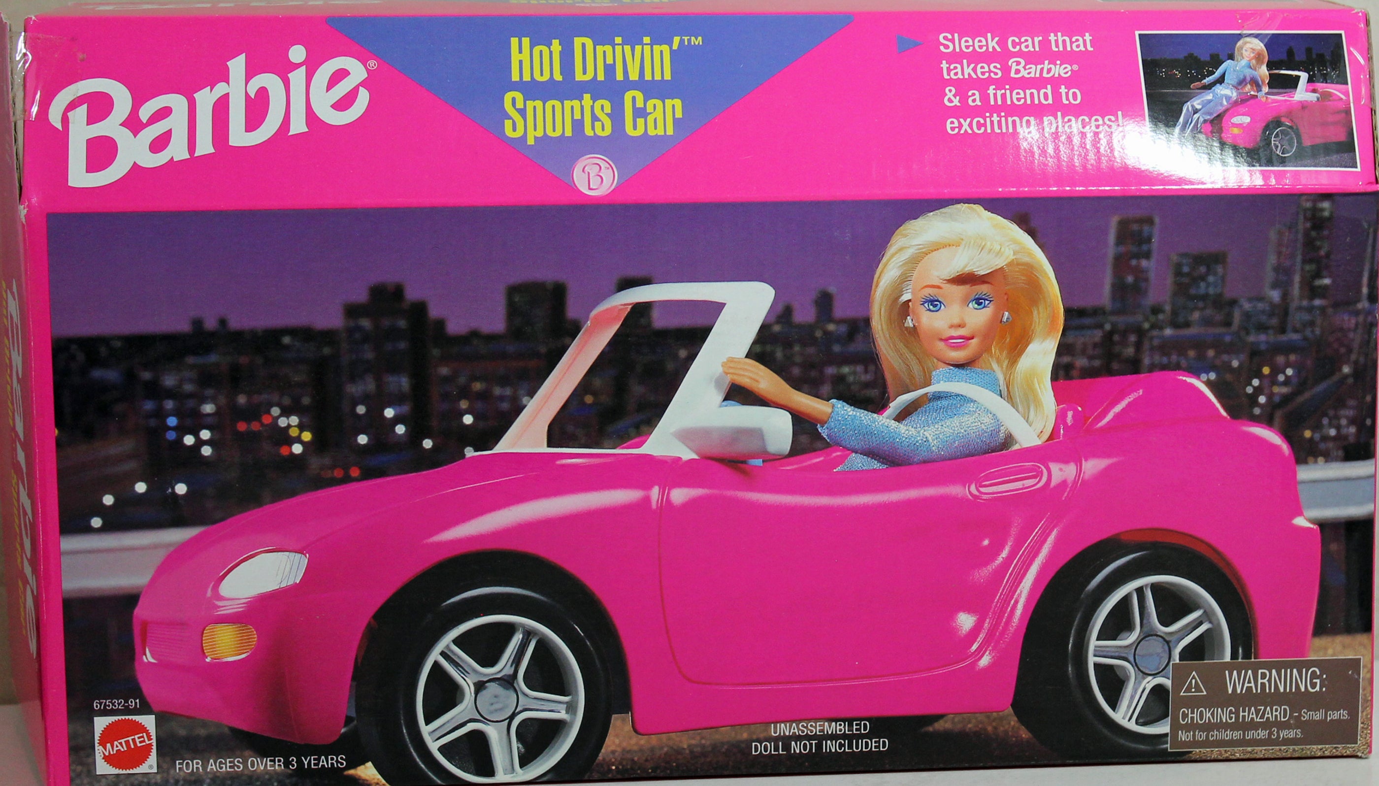 1997 Hot Drivin' Pink Sports Car Barbie (67532-91)