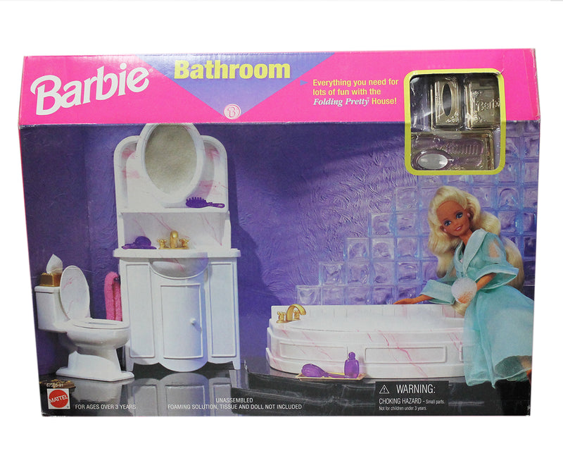 1996 Folding Pretty Bathroom Barbie Gift Set (67555-91)