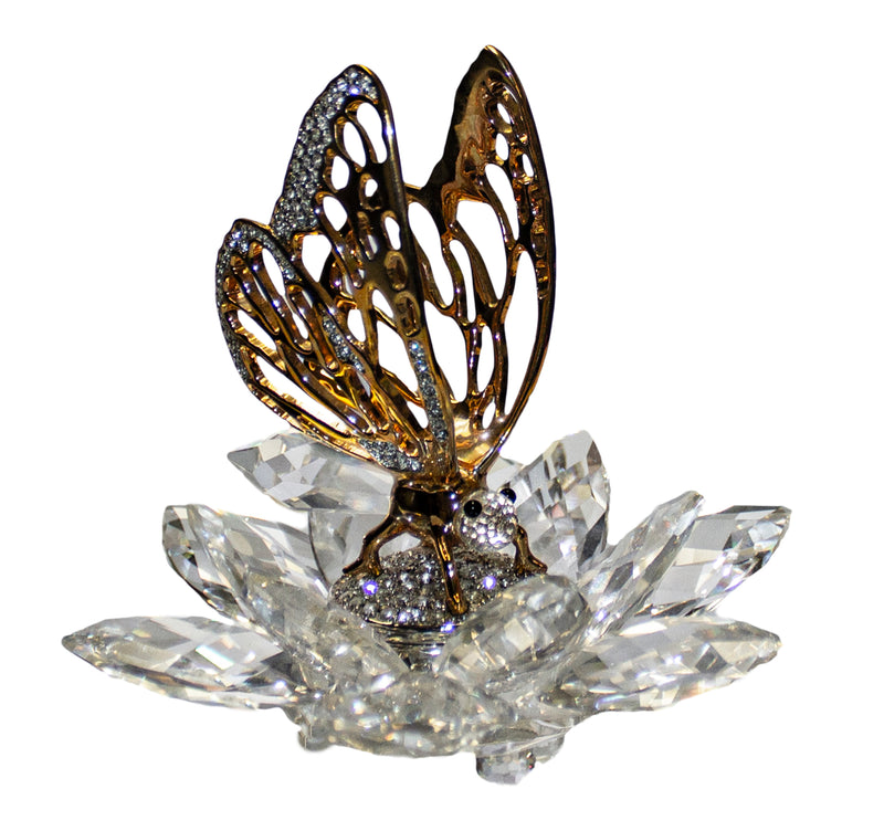 Swarovski Figurine: 7551NR100 In Flight Butterfly - Gold