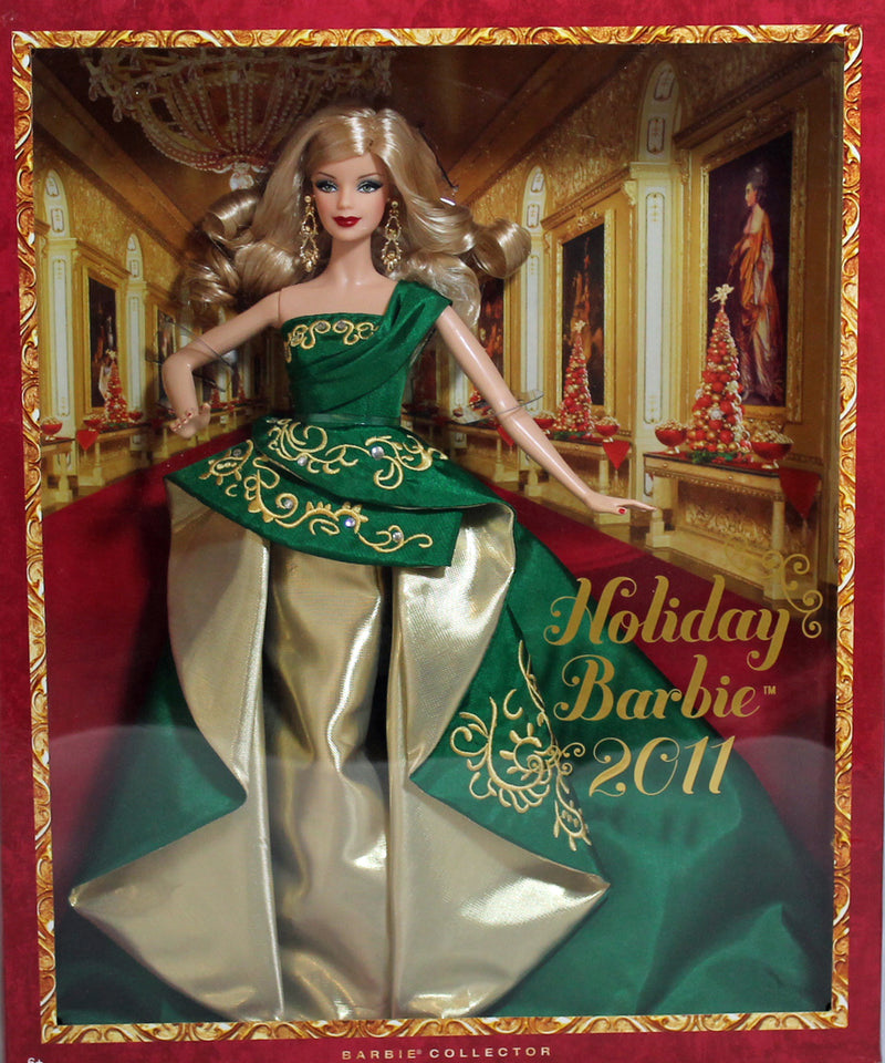 green dress christmas barbie Mattel 2004 Holiday Barbie Doll, Green