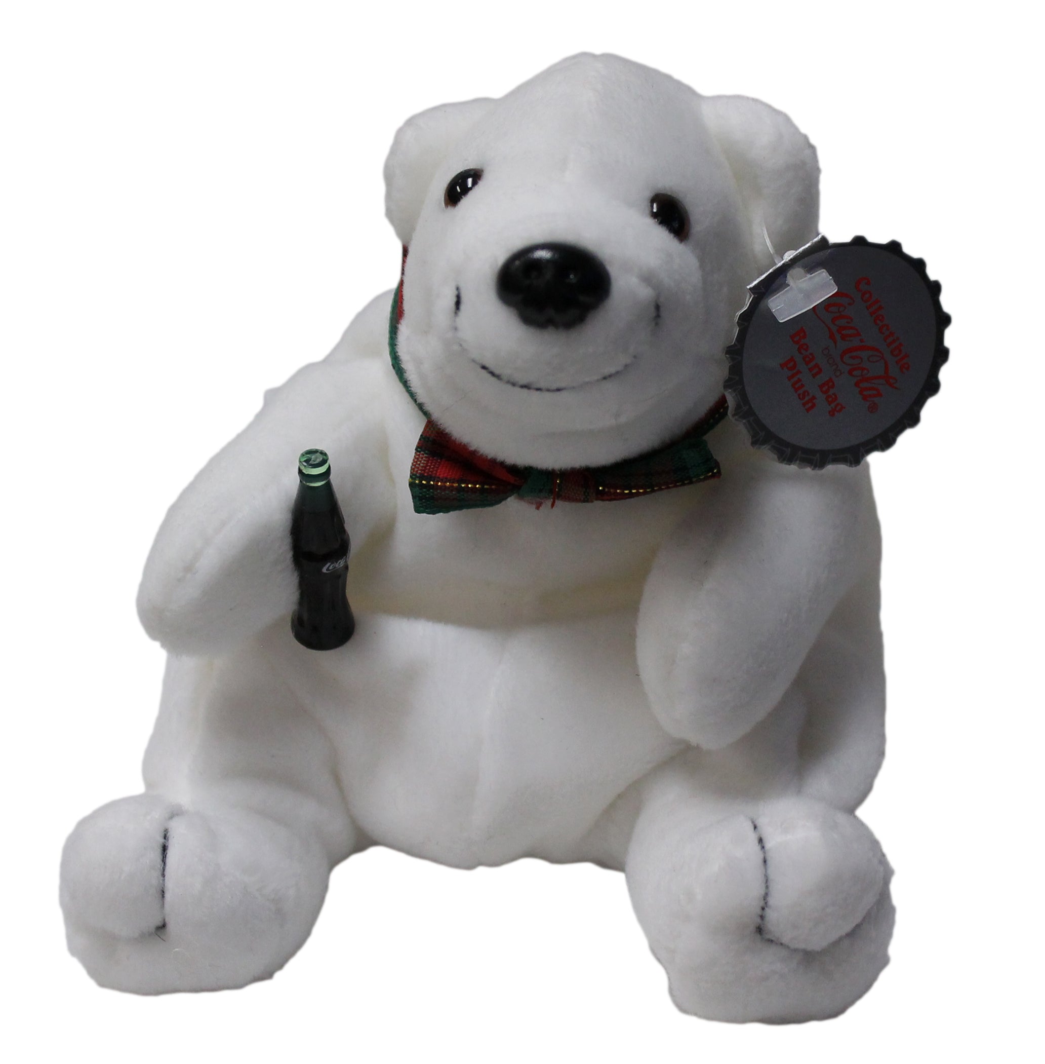 Coke Plush: Polar Bear in Plaid Bow