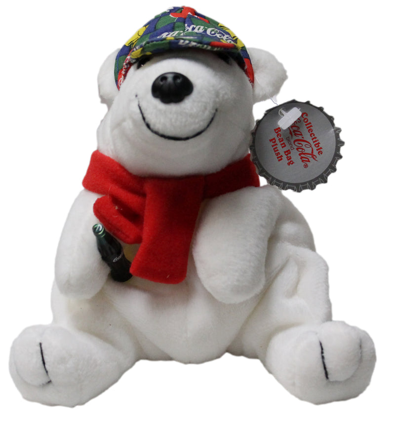 Coke Plush: Polar Bear in Checker Cap and Scarf