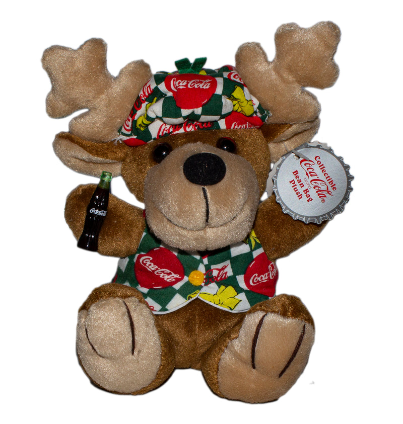 Coke Plush: Reindeer in Coca-Cola Vest and Beanie