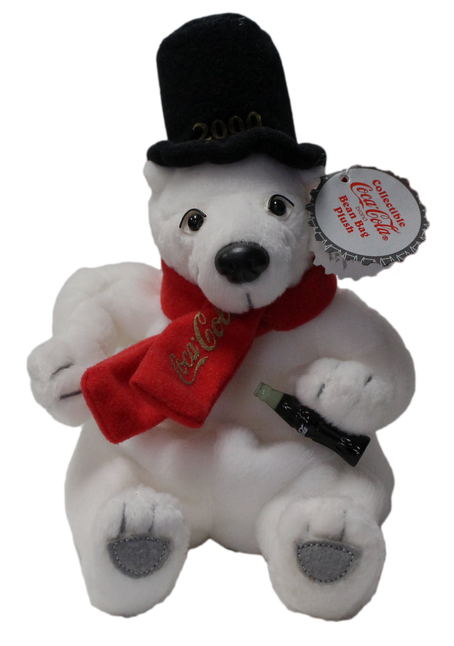 Coke Plush: Bear in a 2000 Hat