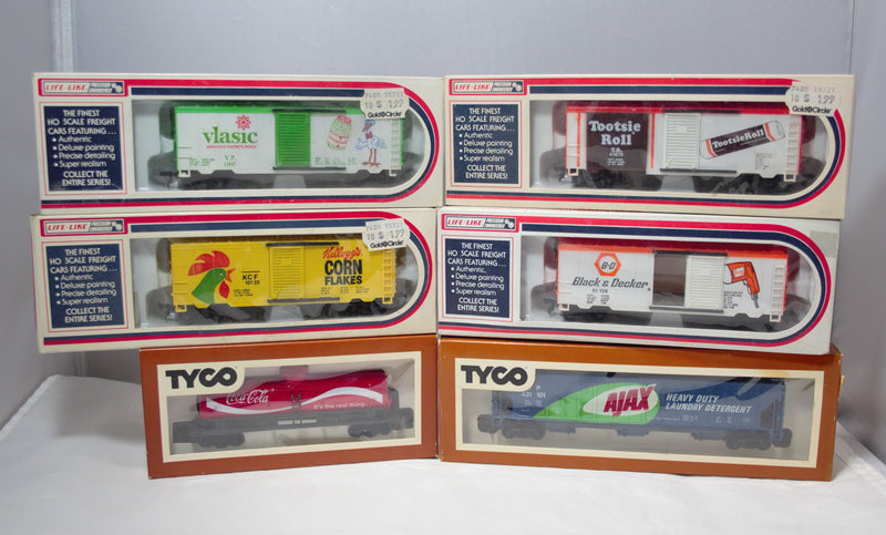 Lot of 6 Life Like & Tyco Trains | Ho Scale | Coca-Cola, Kellogs, Black & Decker