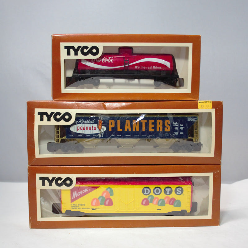 Lot of 6 Tyco Trains | Ho Scale | Dots, Planters, Hershey's, Coca-Cola, & more