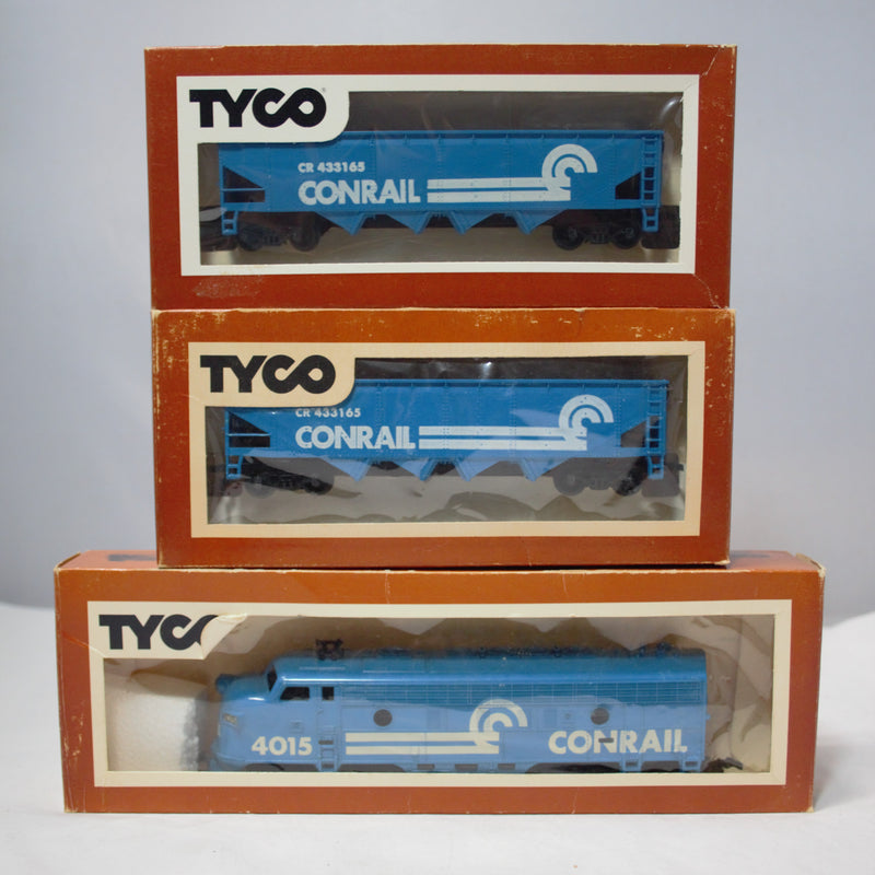 Lot of 6 Tyco Trains | Ho Scale | Conrail Engine, 4 Bay Hopper car & more