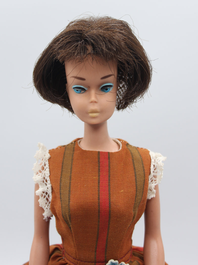 Vintage 1960's Barbie 1070 | Brunette |Bendable Legs | Peach Lips