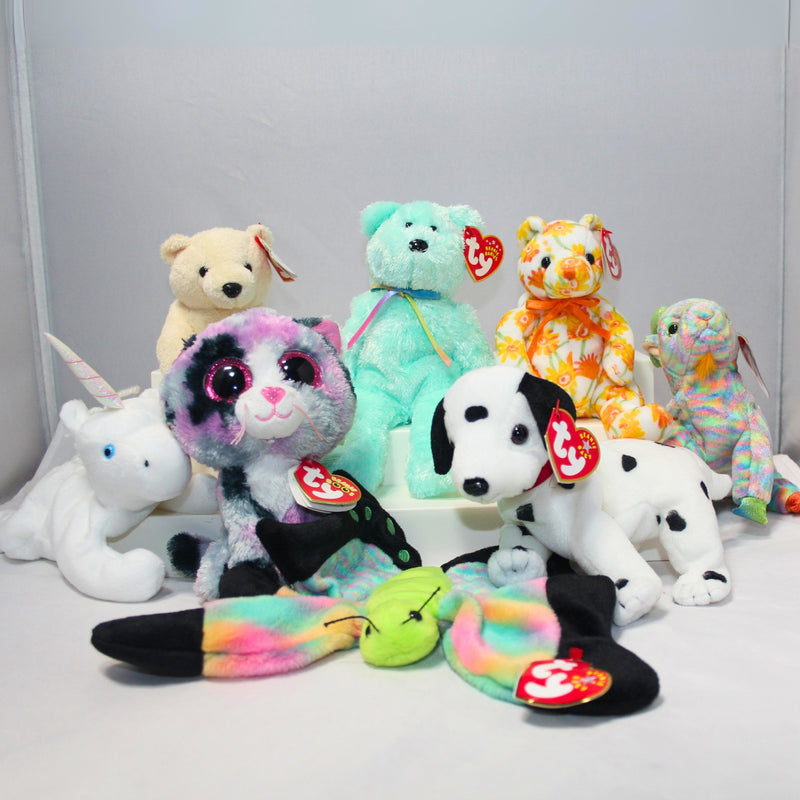 Lot of 8 Beanie Babies | Non-Mint Tags |Bears, Boos, Unicorns & More