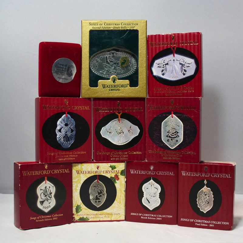 Waterford Ornaments | Songs of Christmas | Full Set of 10 | 1996-2005