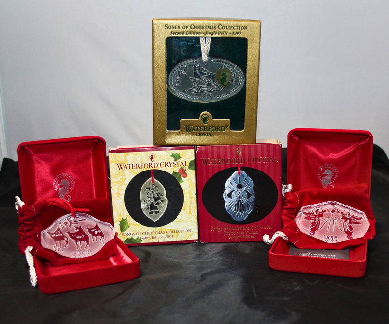Waterford Ornaments | Songs of Christmas | Lot of 5 | 1997-2000 & 2003