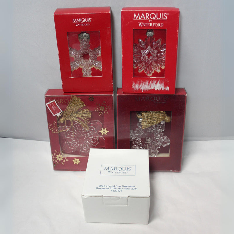 Waterford Ornaments | Lot of 5 Marquis Snowflakes | 2004-2006, 2010 & 2015
