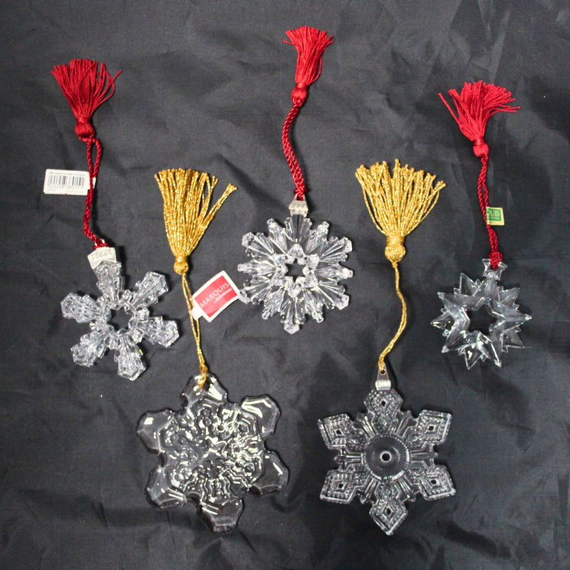Waterford Ornaments | Lot of 5 Marquis Snowflakes | 2004-2006, 2010 & 2015