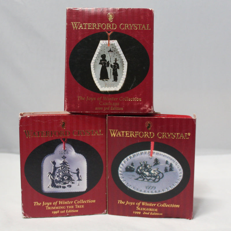 Waterford Ornaments | Joys of Winter Collection | 1998, 1999, & 2000