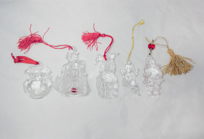 Waterford Crystal Ornaments | Lot of 5 | Noah's Ark, Santa, Snowmen & More