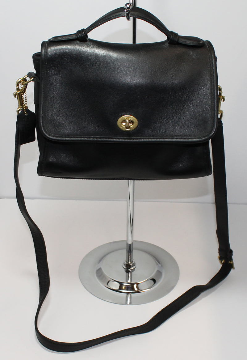 Coach Purse: 9870 Black Leather Crossbody Bag