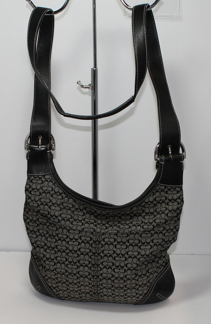 Coach Purse: 6386 Signature Black Shoulder Bag