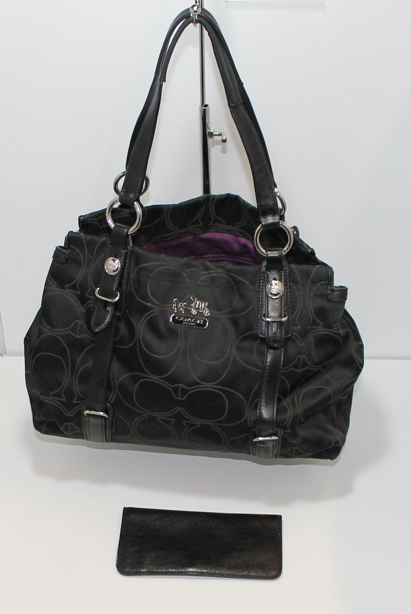 Coach Signature Canvas Black 13359 Shoulder Bag Purse | eBay