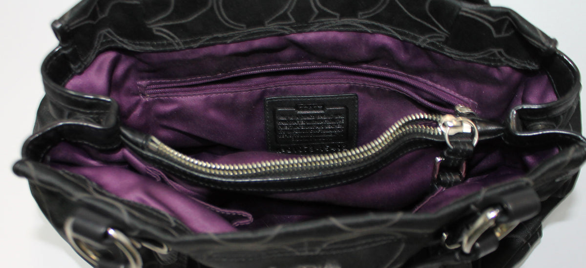 Black and purple coach bag newest