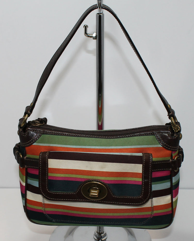 Coach striped purse Clearance