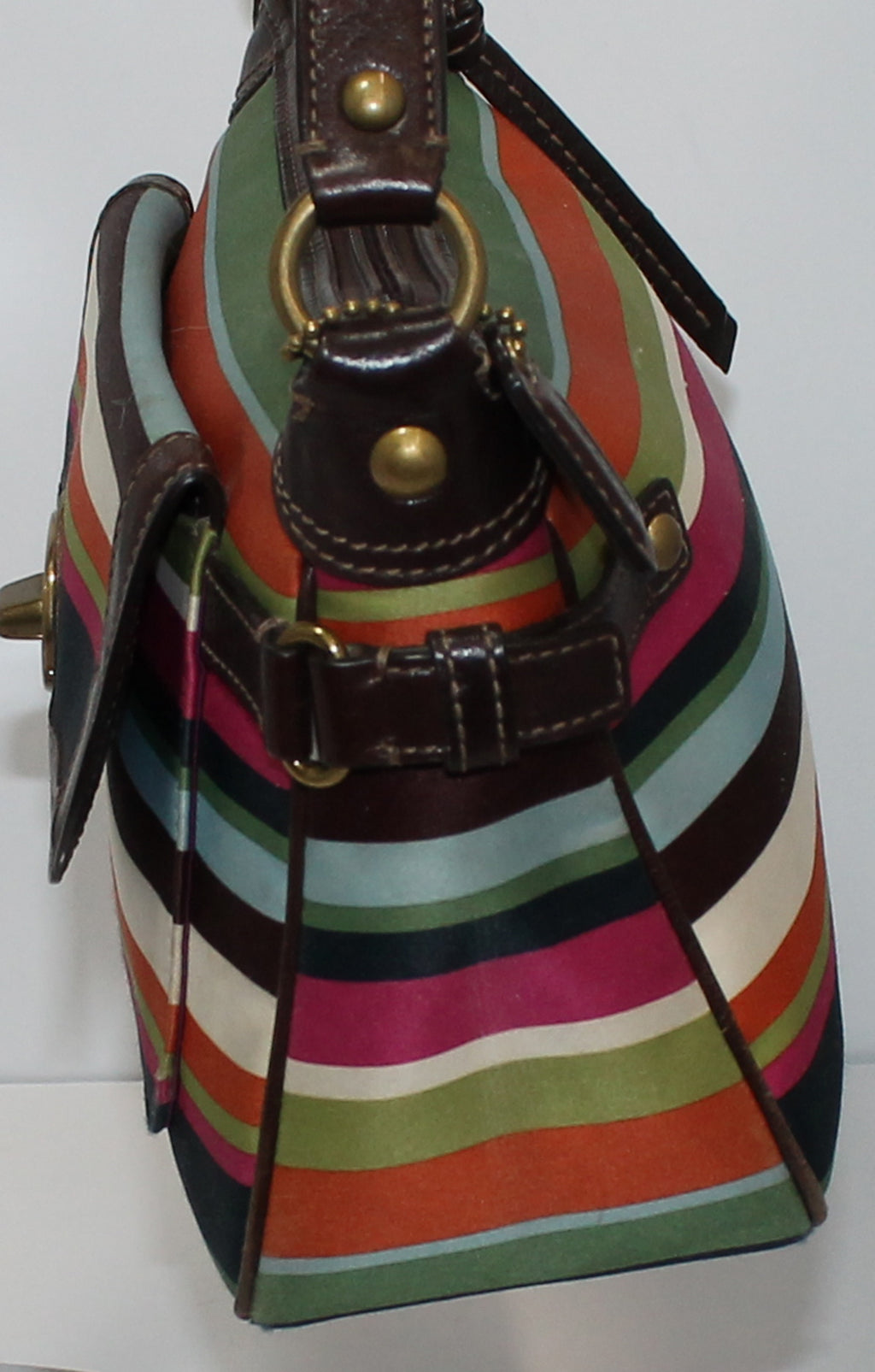 COACH Purse Signature Multicolor Scarf Print Shoulder Tote Bag F15183 | eBay