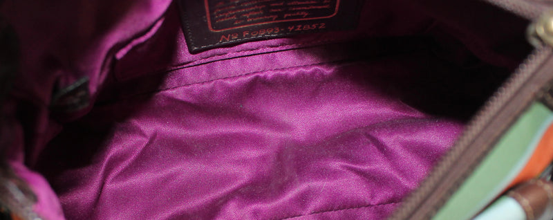 Coach 3 Color Signature Large Ashley Satchel Bag 18437 Violet Purple Multi  | Women handbags, Bags, Cheap coach bags