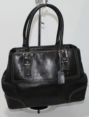 Coach Purse: 7555 Black Hampton Leather Satchel