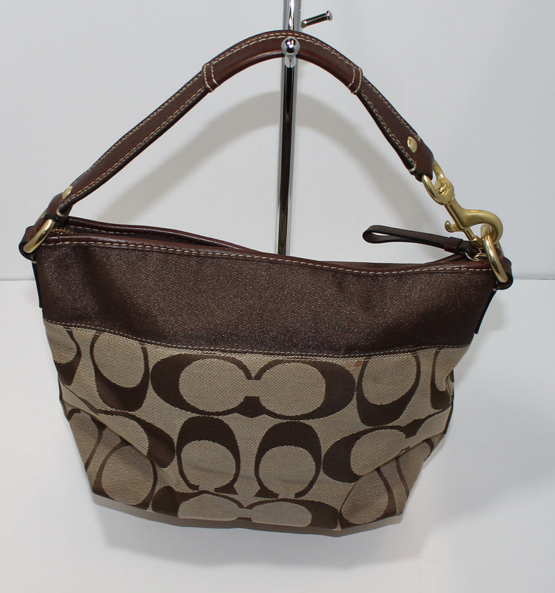 Coach Purse: 11957 Tan Monogram Shoulder Bag