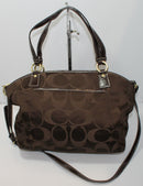 Coach Purse: F18034 Signature Brown Monogram Shoulder Bag