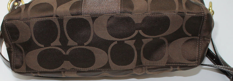 Coach Purse: F18034 Signature Brown Monogram Shoulder Bag