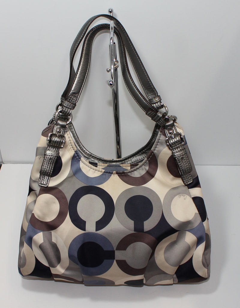 COACH Brown Leather SwingPack Handbag purse shoulder bag Ashley Scarf  signature | eBay