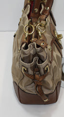 Coach Purse: 14507 Brown Peyton Signature Shoulder Bag