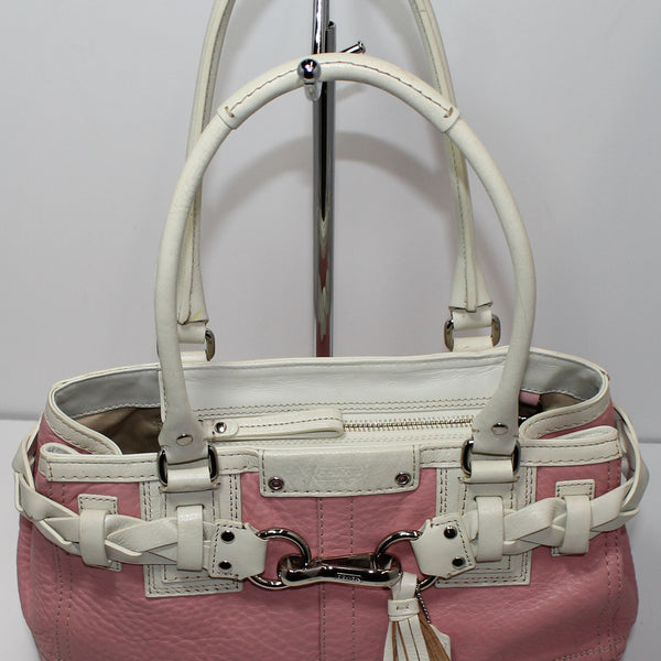 Coach Purse: F13084 Pink Hampton Leather Satchel