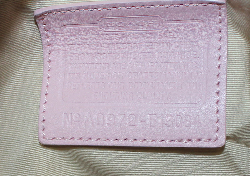 Coach Purse: F13084 Pink Hampton Leather Satchel