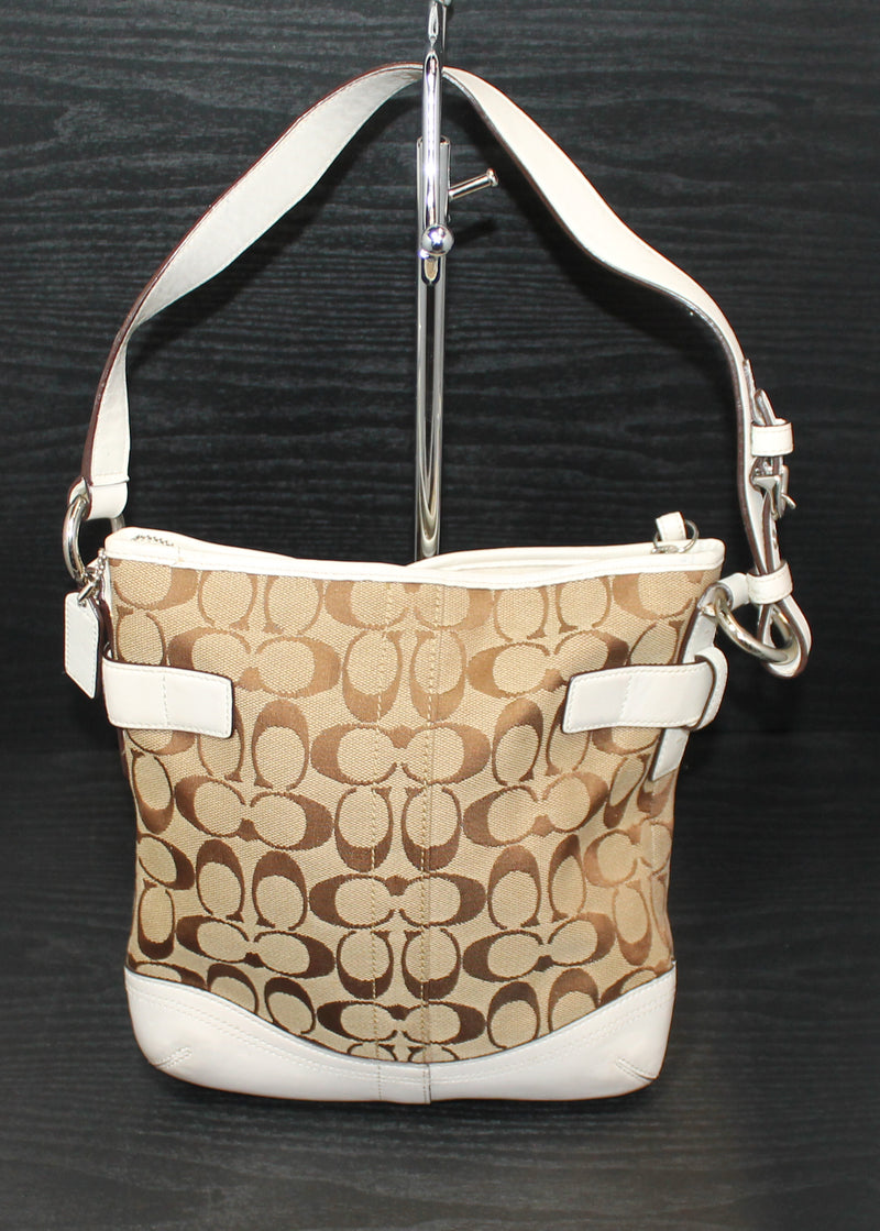 Coach Purse: 3577 White Signature Monogram Tote Bag