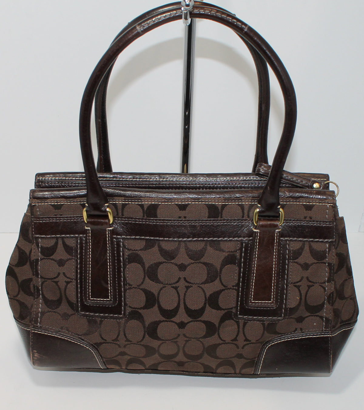 Coach Purse: 11062 Brown Signature Hampton Satchel
