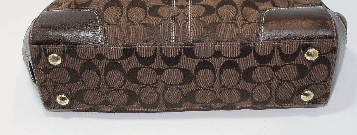 Coach Purse: 11062 Brown Signature Hampton Satchel
