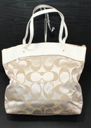 Coach Purse: F18335 White Laura Signature Tote Bag