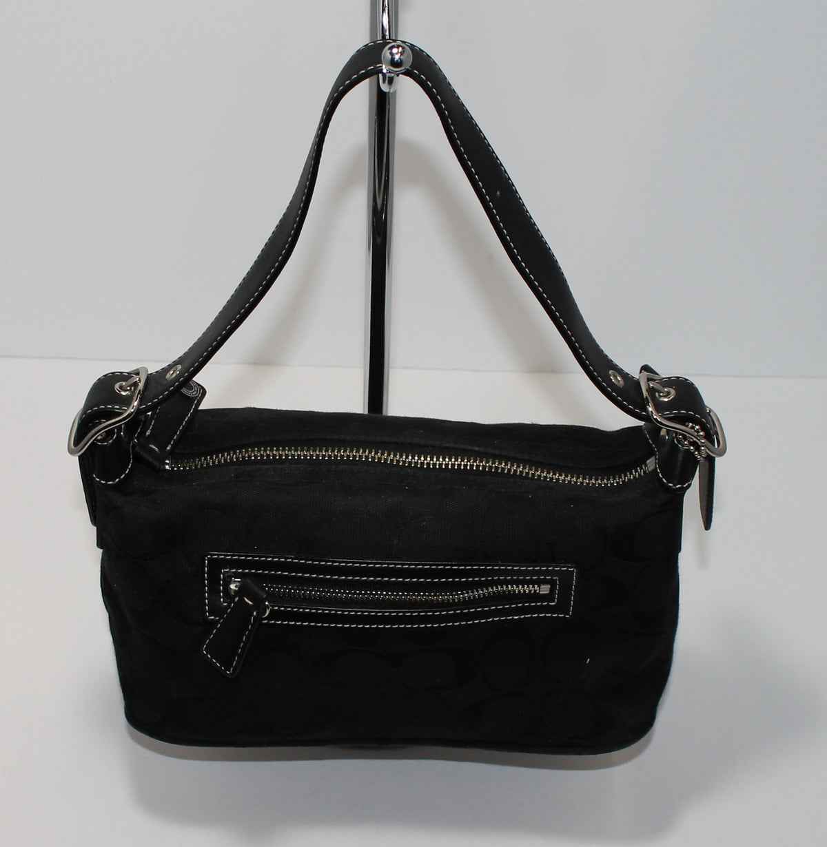 美品 COACH Hobo Hand Bag Black Coach vintage Zoe Hobo Handbag Black Leather Phone Pocket No