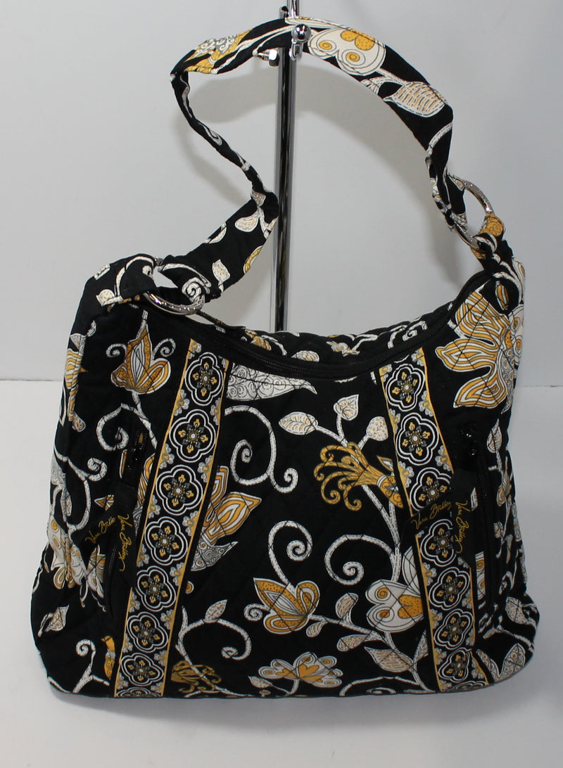 Vintage Vera Bradley SMALL Hand Bag Purse Black Paisley 9x7x3