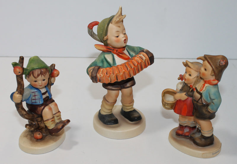 Hummel Figurine Lot Accordian Boy, Apple Tree Boy, Surprise  (AP 1589 )