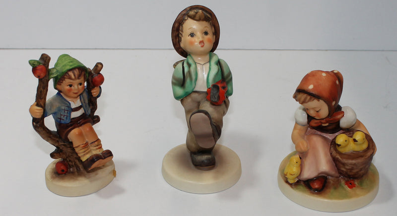 Hummel Figurine Lot Chick Girl, Apple Tree Boy, Globe Trotter  (AP 1594 )