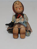 Hummel Figurine Happy Pastime 69 Girl knitting TMK 2  (AP 1651 )