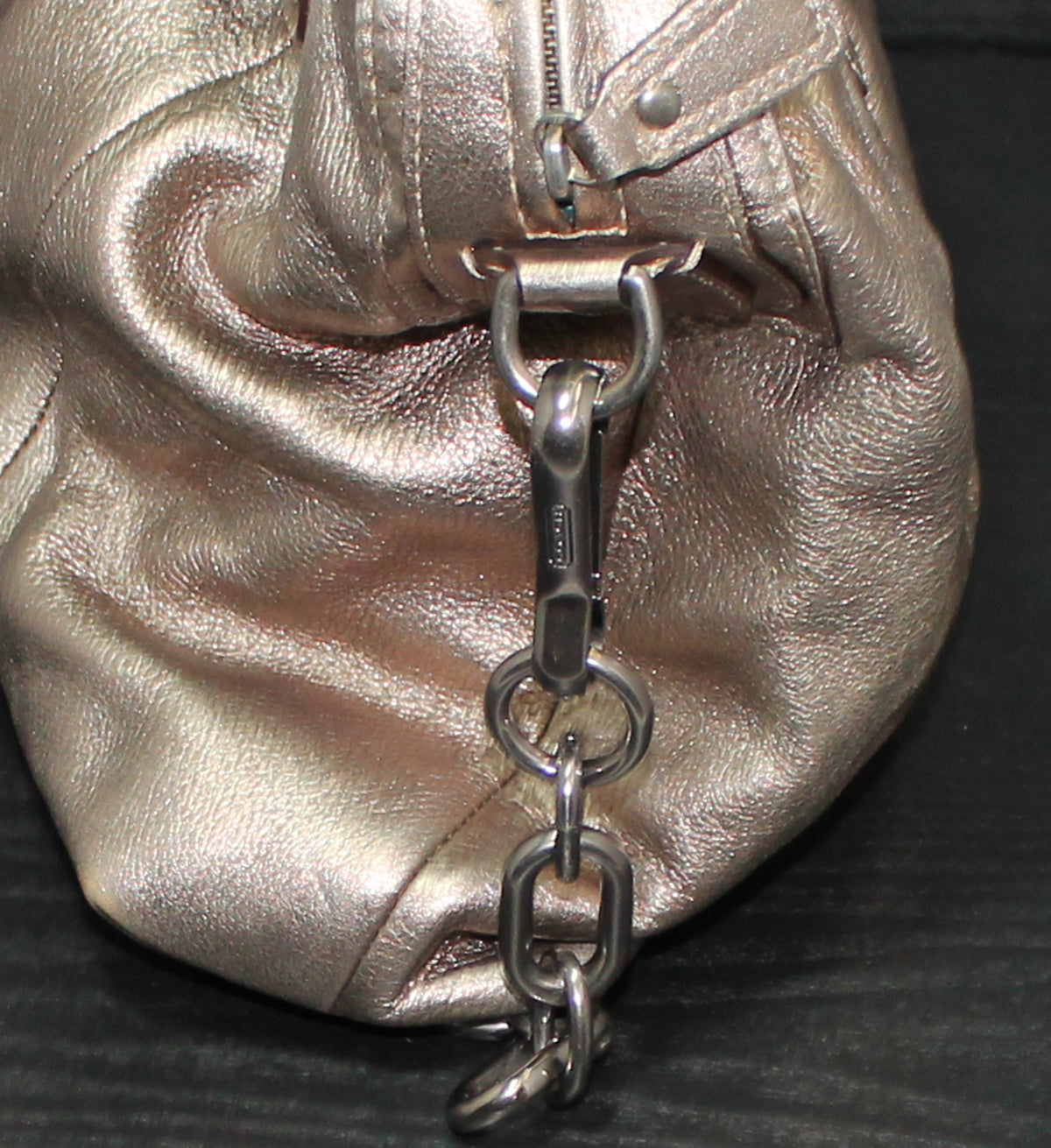Coach Purse Metallic Leather Shoulder Bag
